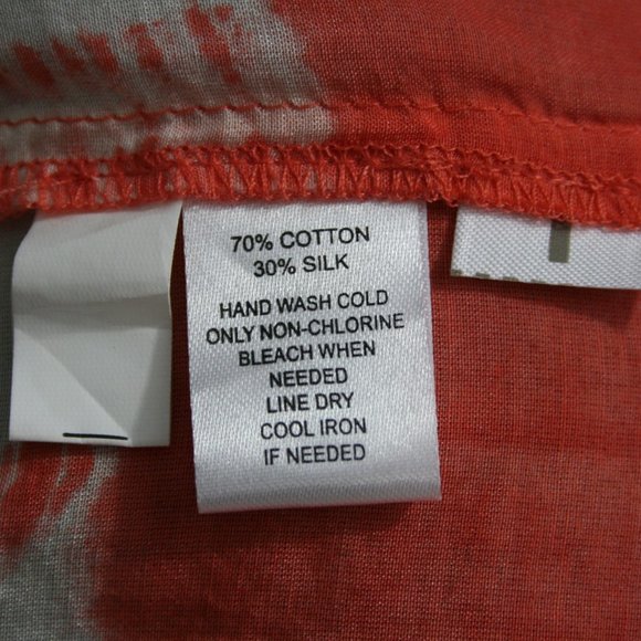 Ann Taylor Loft Petites Orange/White Sheer Cotton/ - Picture 6 of 7